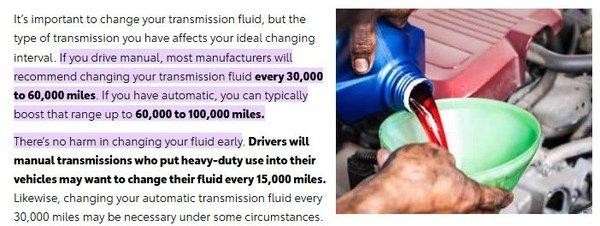 Information about when to change transmission fluid per Toyota. This car has an automatic CVT.