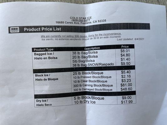 Ades Chino Ice Service