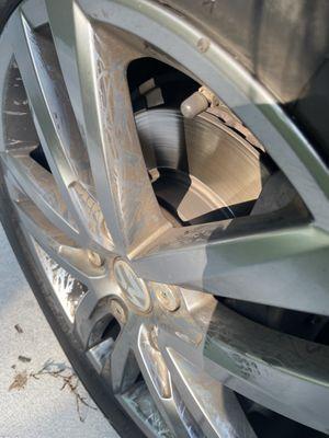 My tires, the hub cap; just so dirty and it makes the hub cap look scratched.
