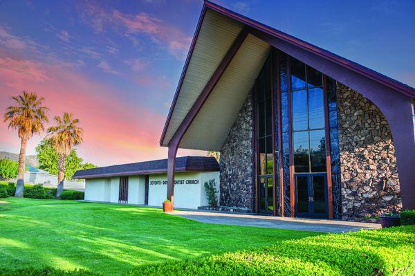 The front of the church