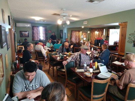 One of several Bible study groups