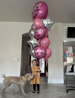 Pink Sparkle 17 Balloon Bouquet