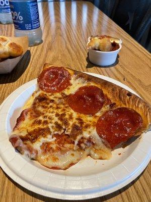 Pepperoni Pizza with Garlic Knots