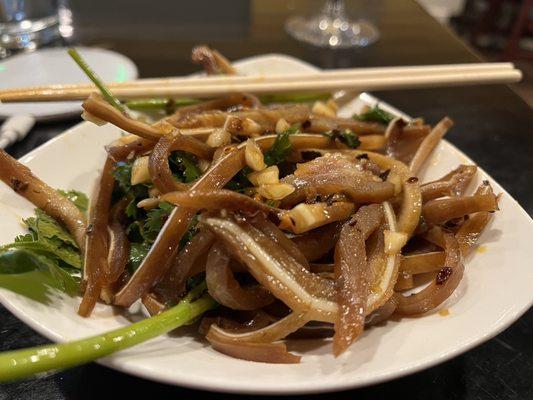 Pickled pigs ears salad