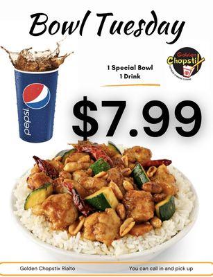 Their deal on Tuesday come with drinks