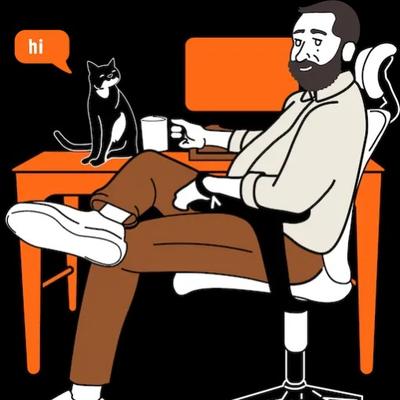 illustration of web designer Christian Sanchez of Click Foundry with his cat