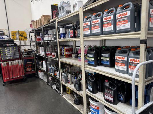 Fully stocked to service your vehicle.