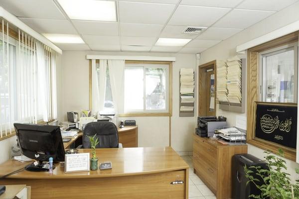 Clean office with free coffee and wi-fi. Enjoy flat screen TV while you wait.