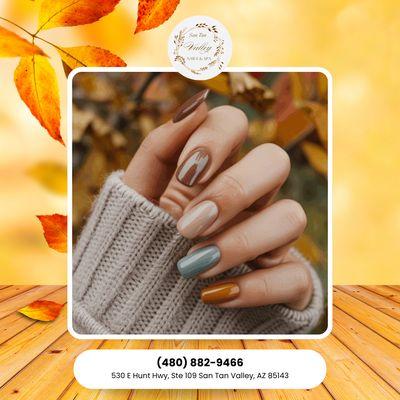 This cozy season deserves cozy nail time! Come relax in our salon and forget about the stress for a little while.