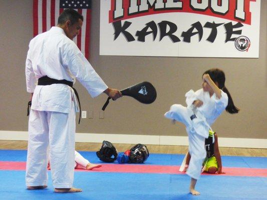 6 Year Old Student Practicing Mawashi Geri Roundhouse Kick