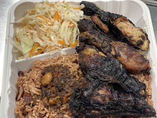 Jerk Chicken with rice & peas