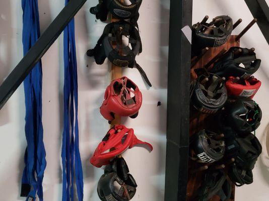 Hand wraps and head gear to use if you don't have your own