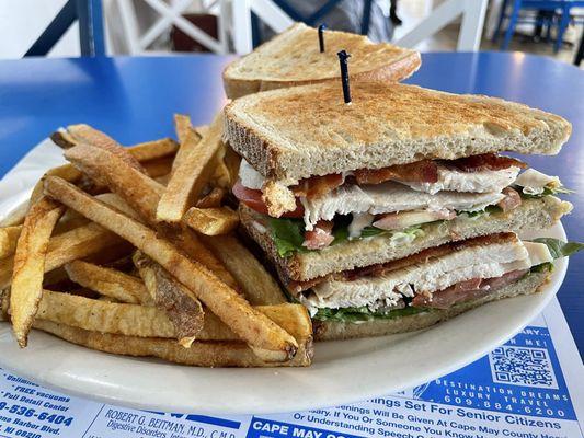 Killer Turkey Club and hand cut fries... awesome!