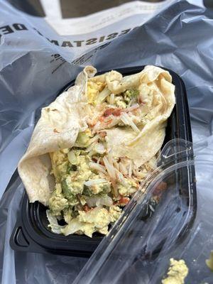 Supposed to be grilled steak burrito. I got a f*cking avocado, egg, and potato burrito.