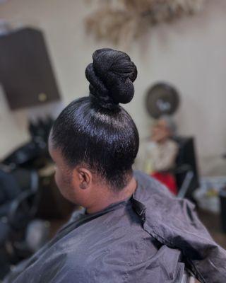 Top knot bun