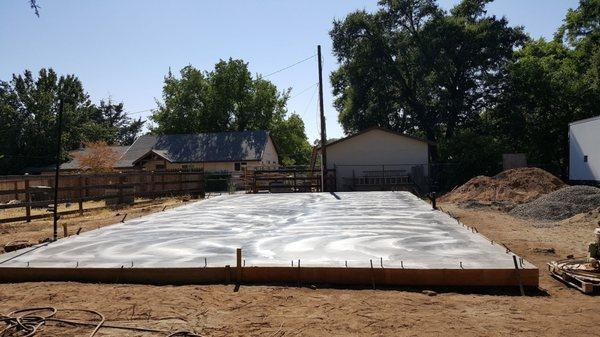 The concrete pad, for our new garage, turned out amazing!