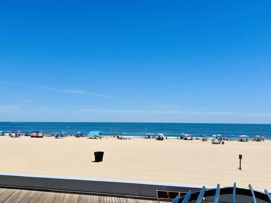Ocean city beach boardwalk front view