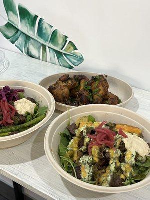 Chicken Wings, Steak Bowl