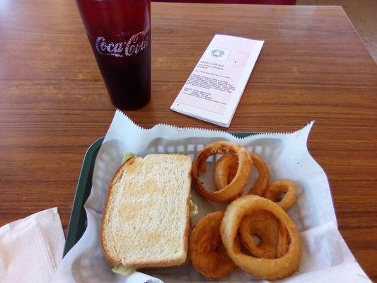 BLT, onion rings.