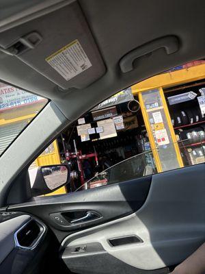 Never had to get off. They fixed my tire while I was chilling.