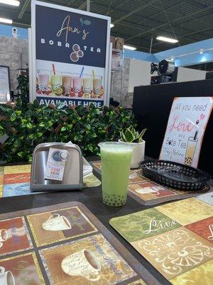 Grabbing a refreshing drink from Ana's Boba Tea