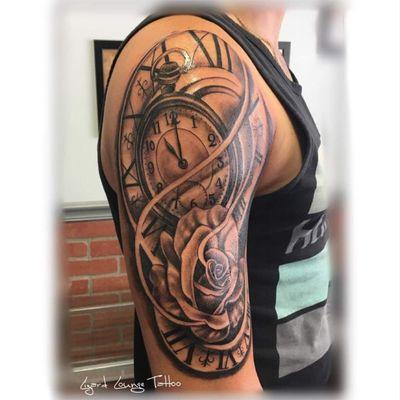 Timepiece black and Grey tattoo