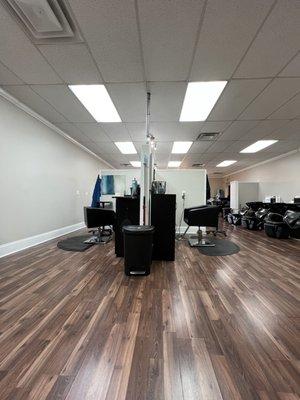 Back two stylist stations.