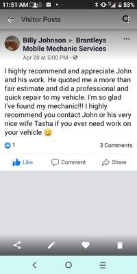 Brantleys Mobile Mechanic Service