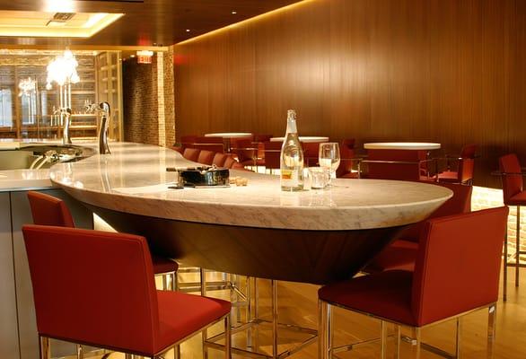 Cigar Bar. White Cararra Marble. Philadelphia