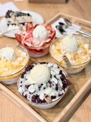 Strawberry, Mango, Sweet Red Bean Bingsoo|Shaved Ice