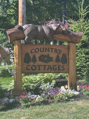 The sign at the entrance to the property of Country Cottages.