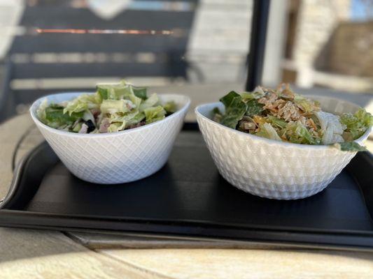 Buffalo Salad and Antipasto Salad
