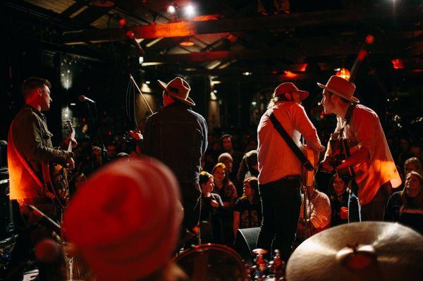 Guy Marshall and friends performing on Sugarlands Jackson Terminal Stage at Rhythm N' Blooms Music Festival 2016