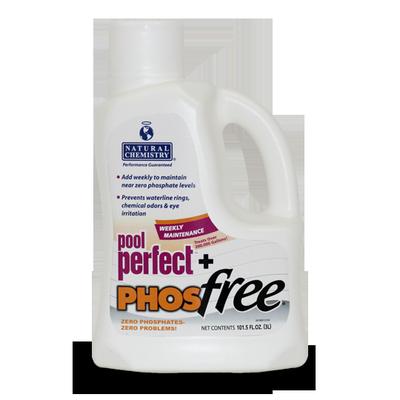 Pool Perfect + PHOSfreeis a weekly maintenance product that reduces phosphates and non-living organic waste in pool water.