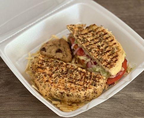 Panini meal - comes with 'fries' and a cookie