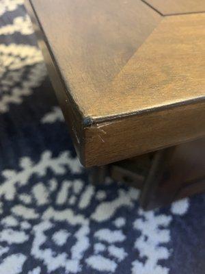 Corner of the first one had the finish buckled and chipped.