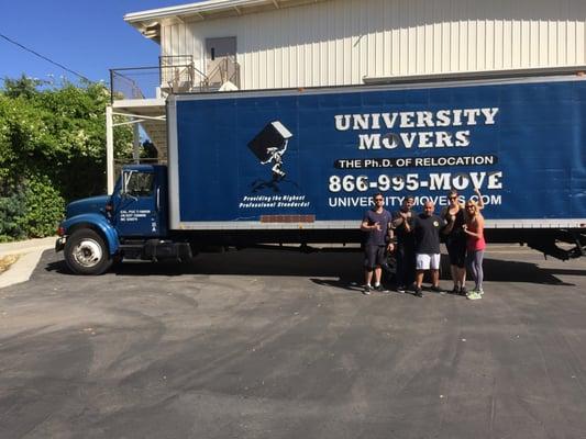 University Movers at the first stop of my move: the storage unit! Grateful they were able to make two stops for me!