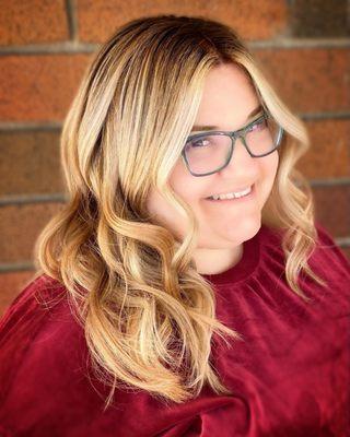 Crystal loving her balayage & root touch up.