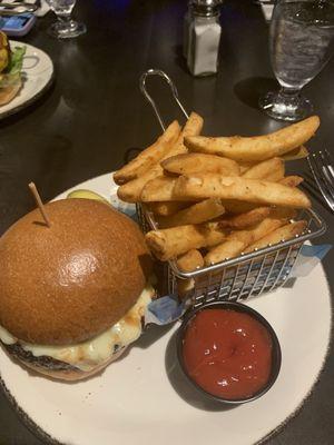 Jalapeño burger and fries