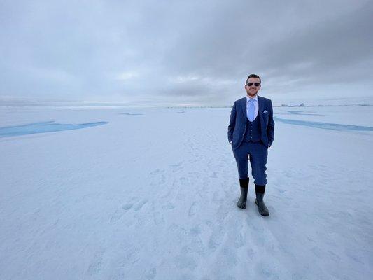 Getting married in Antarctica. Perfect suit for a destination wedding!