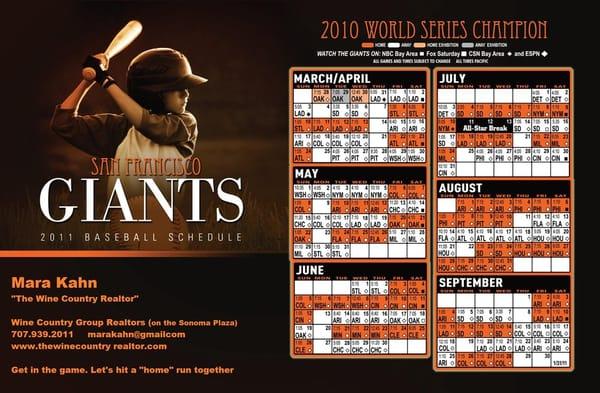 Call me for a free San Francisco Giants Schedule