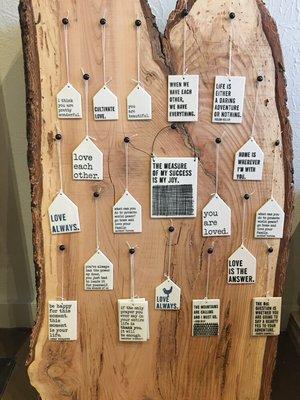 Handmade porcelain tags with inspiring quotes!