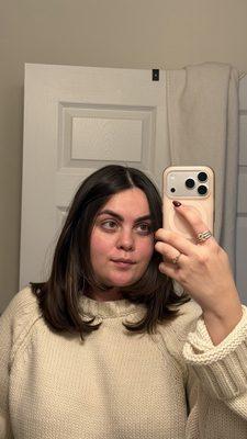 Eyebrow tint & threading - Same day so they're dark!