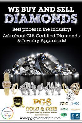 We Buy & Sell Diamonds- In House GIA Certified Diamond Experts