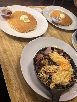 Breakfast skillet and pancake