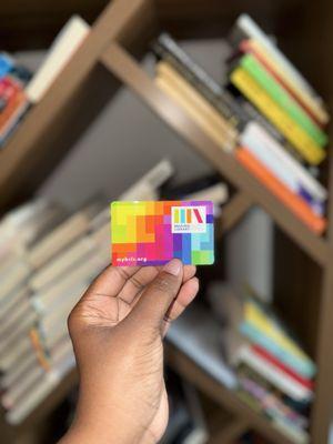 Library card - vibrant colors!