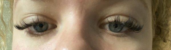 Lashes two days after I got them done, they are not even