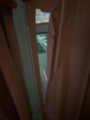 Old torn curtains, dirty gross