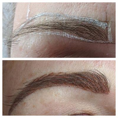 Before and after of Pixel blading & shading.