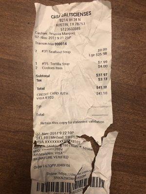 Three soups and candy